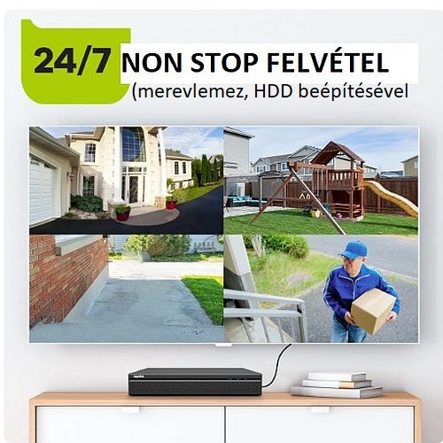 Sannce 4 kamerás  IP POE intelligens kamera rendszer - 3MP - szereléssel is!
