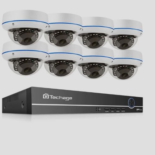 Techage 8db 5Mp dóm kamerás IP POE kamera rendszer - szereléssel is!