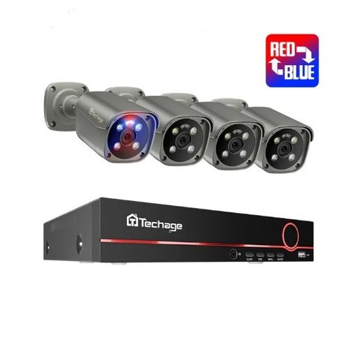 Techage 8Mp 4 kamerás POE IP kamerarendszer - szereléssel is!