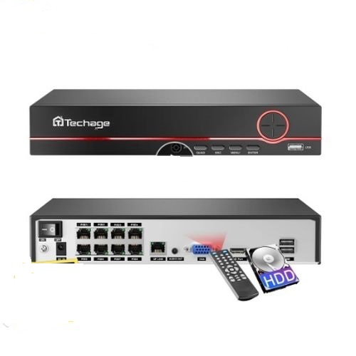 Techage 8MP FHD PoE 8CH 8MP NVR video rögzítő