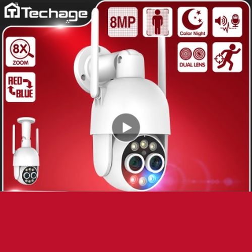 Techage 8Mp kétlencsés Hibrid PTZ kamera - 8X Zoom