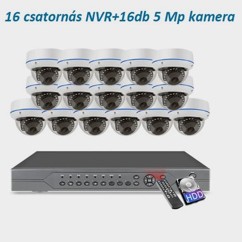 Techage 16 csatornás 5Mp IP POE dómkamera rendszer