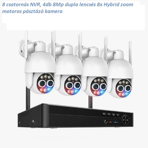 Techage 4db 8Mp Dupla lencsés PTZ kamerás Wi-fi kamerarendszer