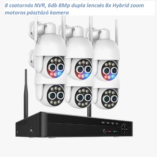 Techage 6db 8Mp Dupla lencsés PTZ kamerás Wi-fi kamerarendszer