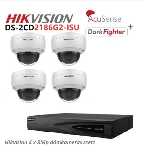 Hikvision 4db 8Mp DarkFighter dómkamerás szett