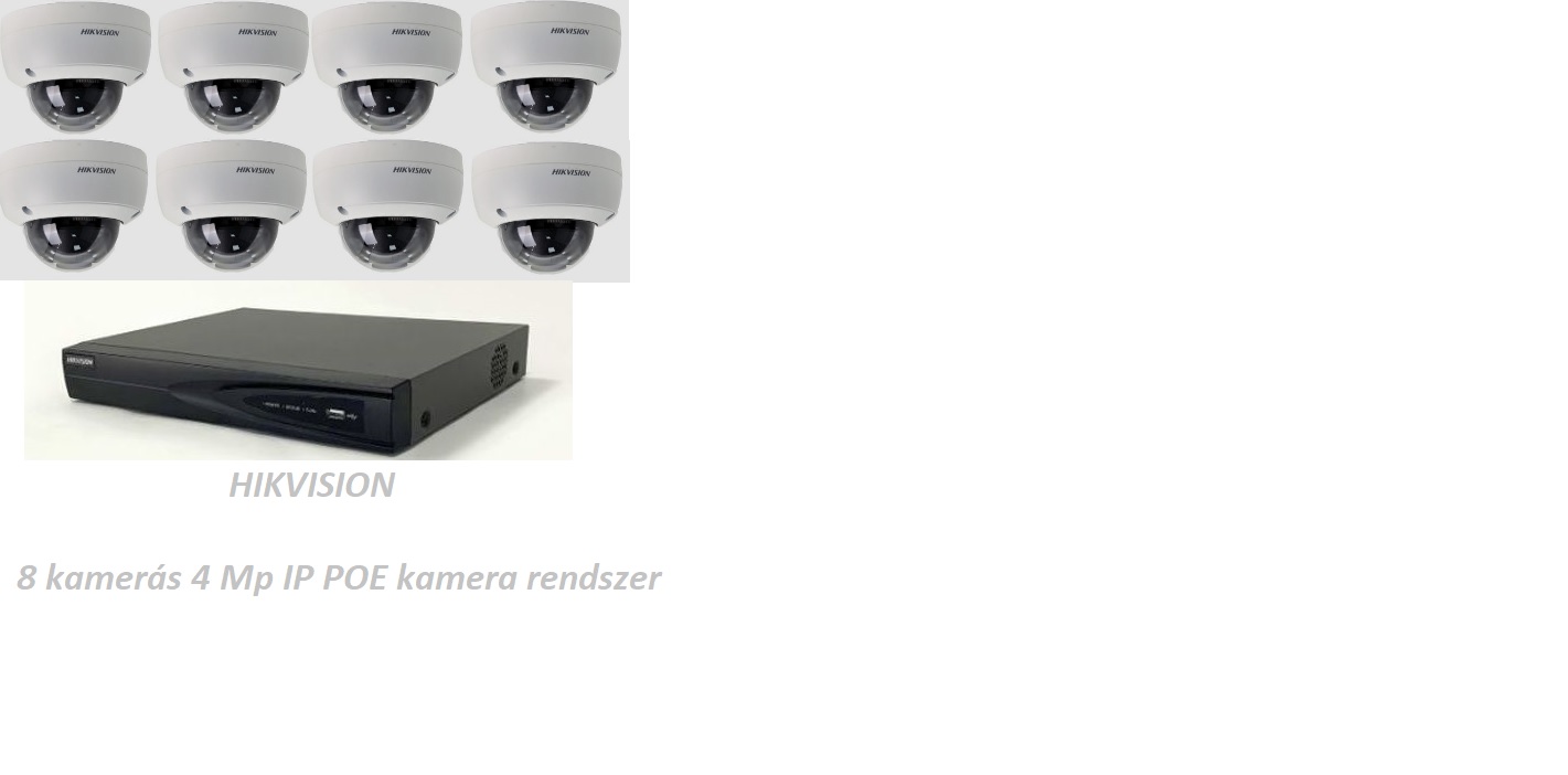 Hikvision 8db 4Mp dómkamerás szett