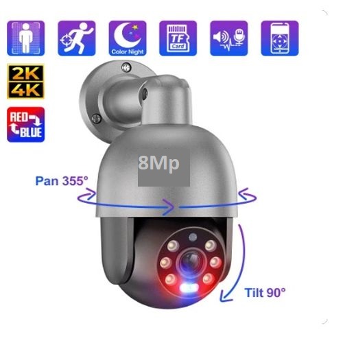 Techage 4K UHD 8MP PTZ POE kamera