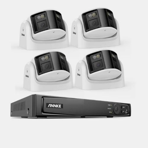 ANNKE 6MP biztonsági kamera kettős lencsés 8CH NVR Ultra HD POE, 180' panoráma kamera rendszer