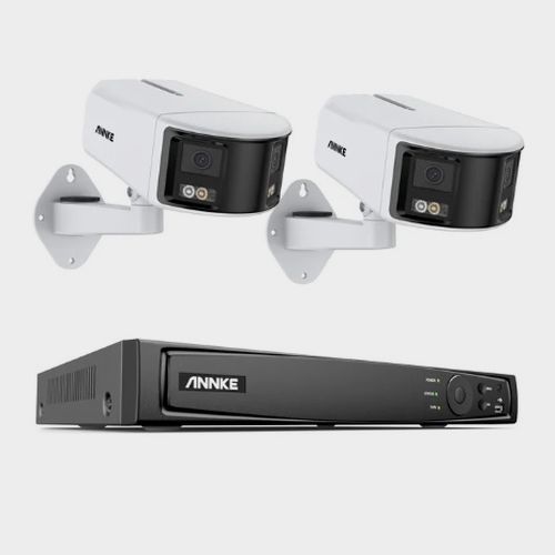 ANNKE 6MP biztonsági kamera kettős lencsés 8CH NVR Ultra HD POE, 180' panoráma kamera rendszer