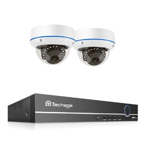 Techage 2db 5Mp dóm kamerás IP POE kamera rendszer - szereléssel is!
